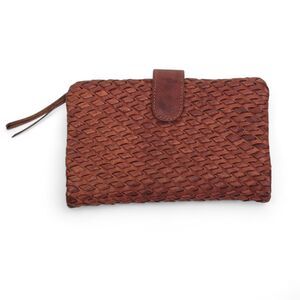 Vilenca Holland Woven Leather Wallet Women's Clutch Boho Retro Indie Hippie